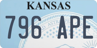 KS license plate 796APE