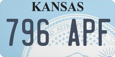 KS license plate 796APF