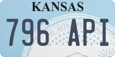 KS license plate 796API