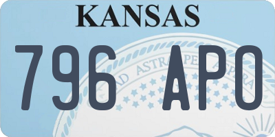 KS license plate 796APO
