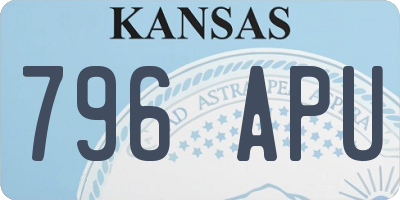 KS license plate 796APU