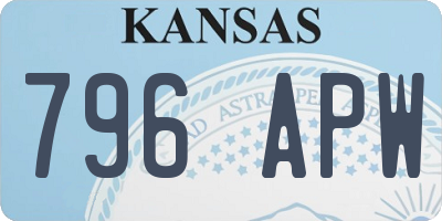 KS license plate 796APW