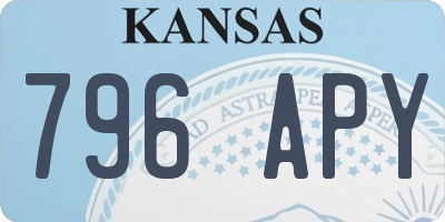 KS license plate 796APY