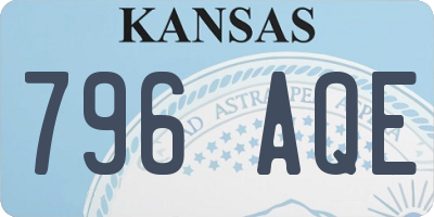 KS license plate 796AQE