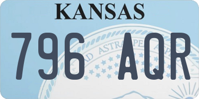 KS license plate 796AQR