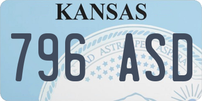 KS license plate 796ASD
