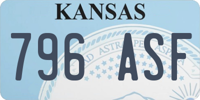 KS license plate 796ASF