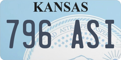 KS license plate 796ASI