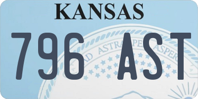 KS license plate 796AST