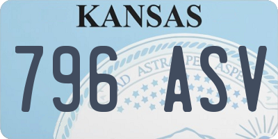 KS license plate 796ASV