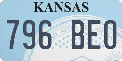 KS license plate 796BEO