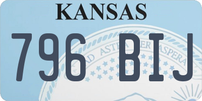KS license plate 796BIJ