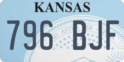 KS license plate 796BJF