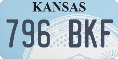KS license plate 796BKF