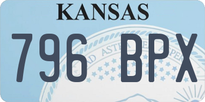 KS license plate 796BPX