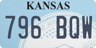 KS license plate 796BQW