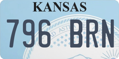 KS license plate 796BRN