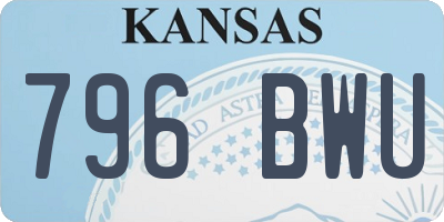 KS license plate 796BWU