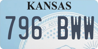 KS license plate 796BWW