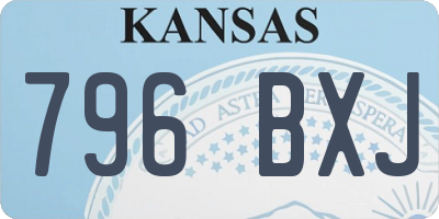 KS license plate 796BXJ