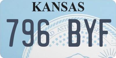 KS license plate 796BYF