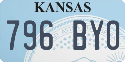 KS license plate 796BYO