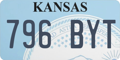 KS license plate 796BYT