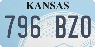 KS license plate 796BZO