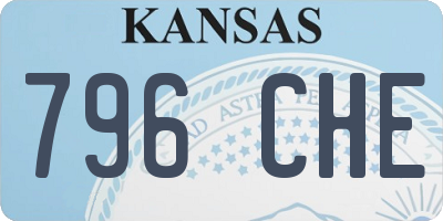 KS license plate 796CHE