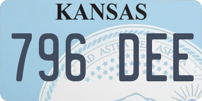 KS license plate 796DEE