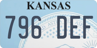 KS license plate 796DEF