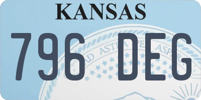 KS license plate 796DEG