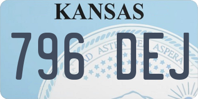 KS license plate 796DEJ