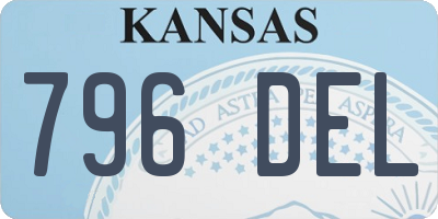 KS license plate 796DEL