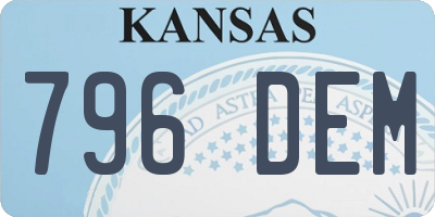 KS license plate 796DEM