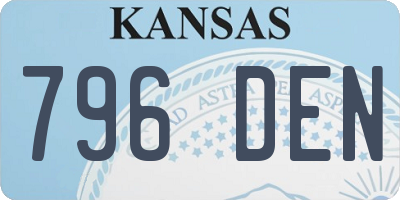 KS license plate 796DEN