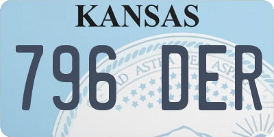 KS license plate 796DER