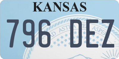 KS license plate 796DEZ