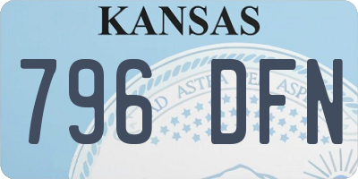 KS license plate 796DFN