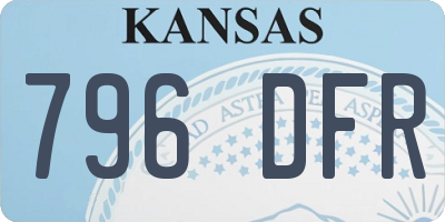 KS license plate 796DFR