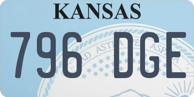 KS license plate 796DGE