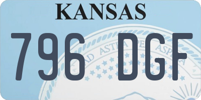 KS license plate 796DGF