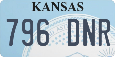 KS license plate 796DNR
