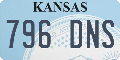 KS license plate 796DNS