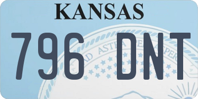 KS license plate 796DNT