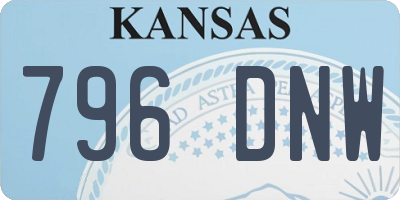 KS license plate 796DNW