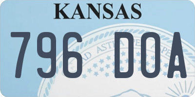 KS license plate 796DOA