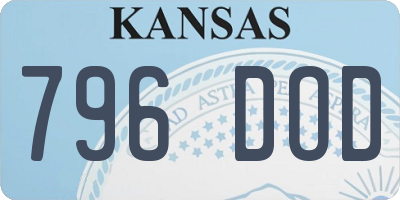 KS license plate 796DOD