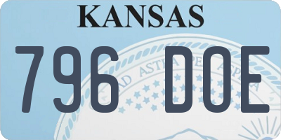 KS license plate 796DOE