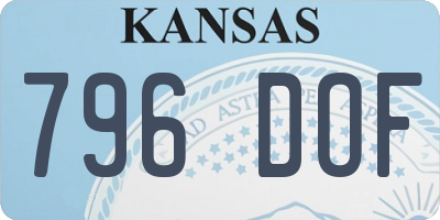 KS license plate 796DOF